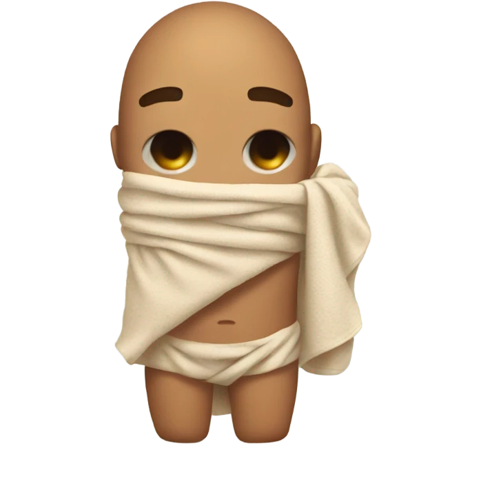 tan dude in a towel drying off emoji