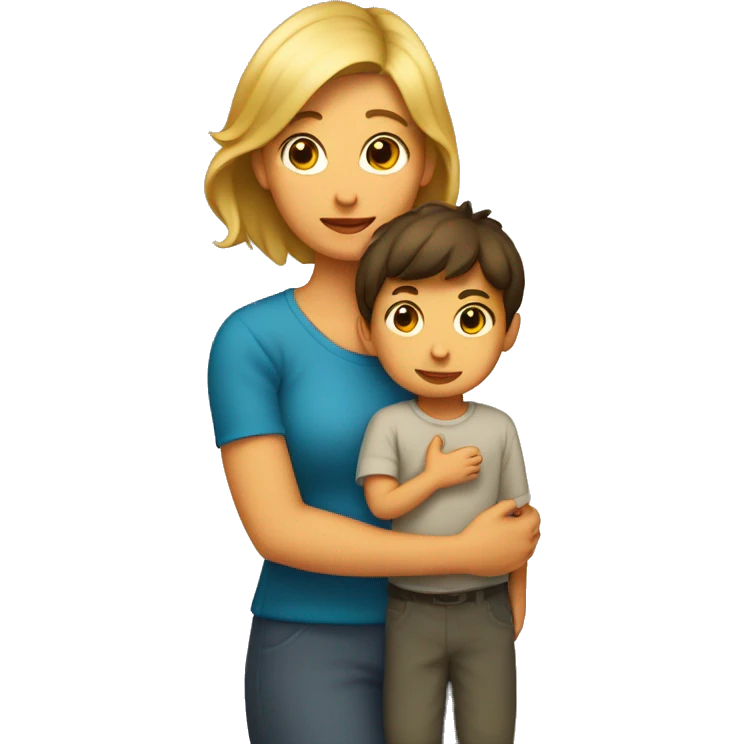 niño pequeño con su mama emoji