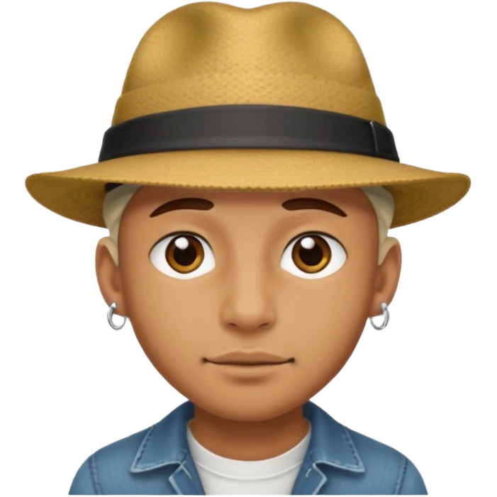 a man with hat and face piercing emoji
