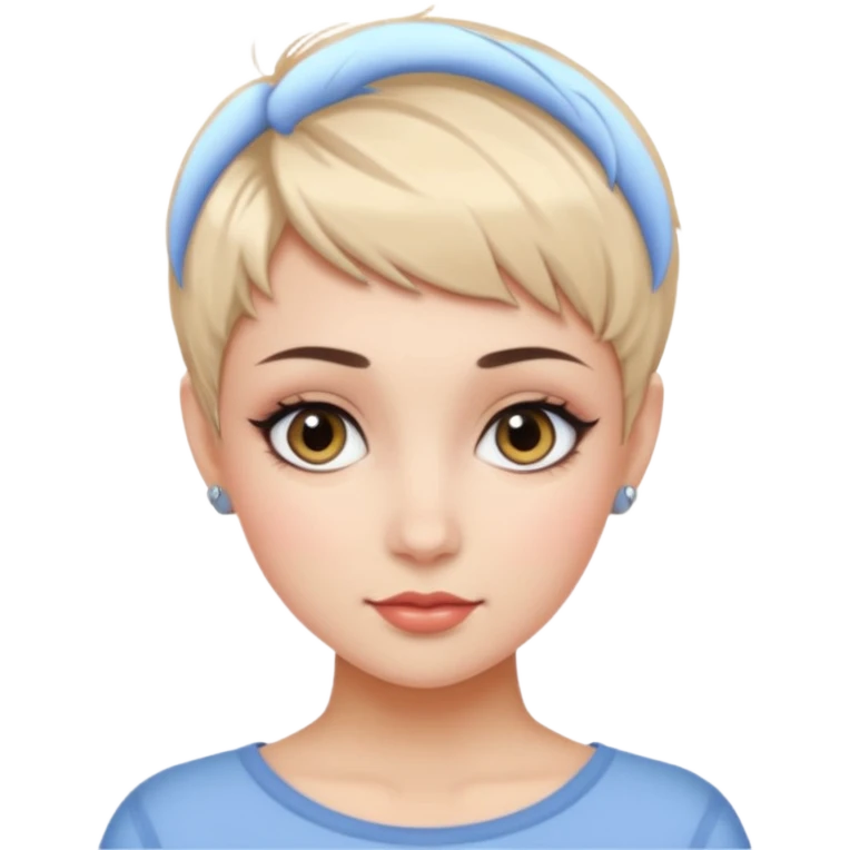 pretty bratz baddie, pretty eyes, pretty makeup, pixie cut emoji