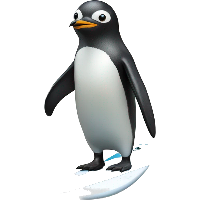 Surfing penguin emoji