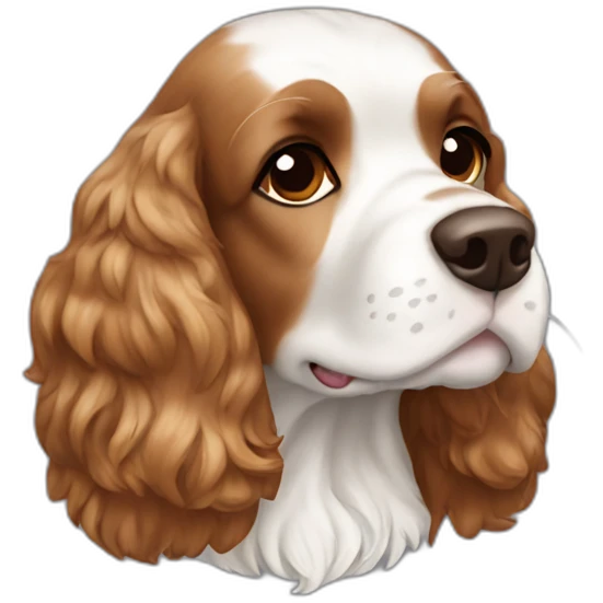 Cocker spaniel white and brown emoji