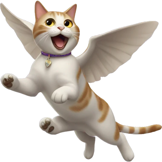 a emoji of a cat flying emoji