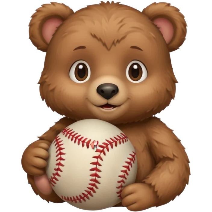 Baby bear with baseball emoji