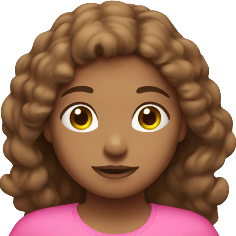 brown haired girl doing yoga with pink clothes emoji