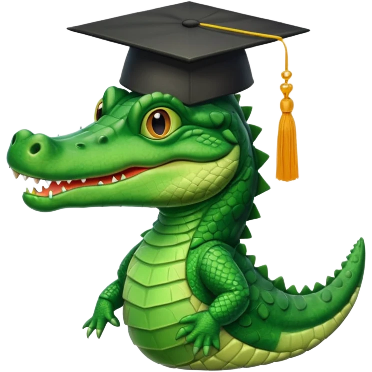 Alligator graduating  emoji
