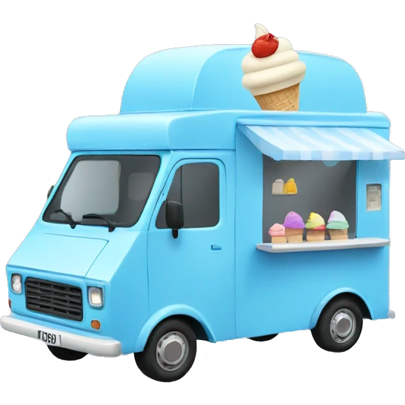 minimalistic blue ice-cream van emoji