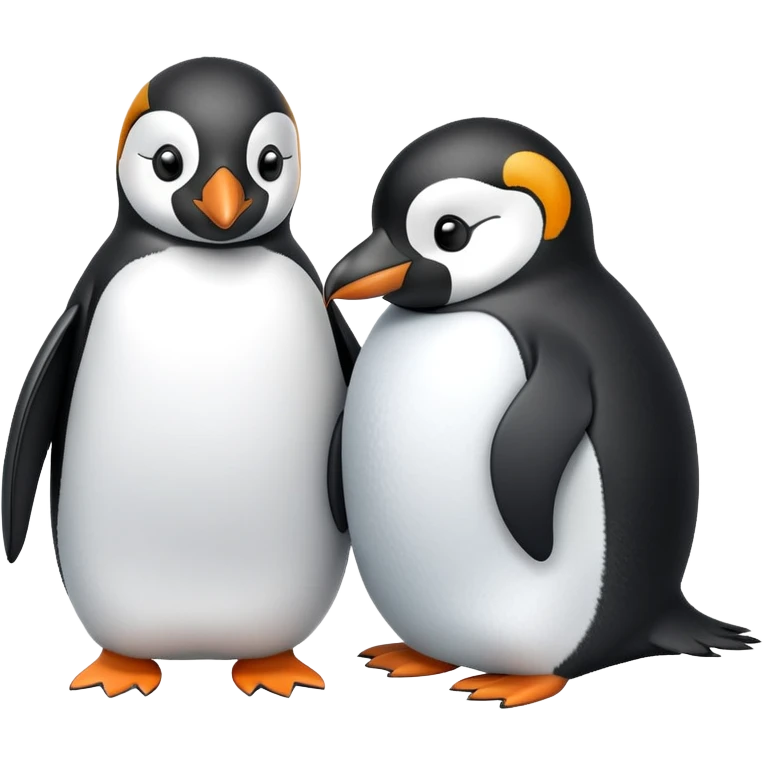 Penguin couple cuddling for warmth emoji