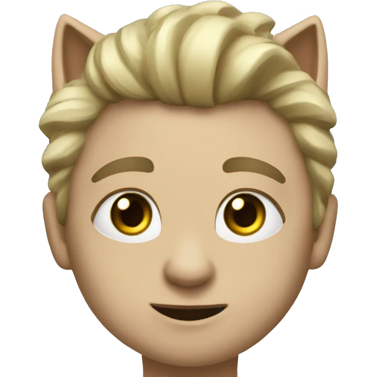 Белый котик с желтыми глазами  emoji
