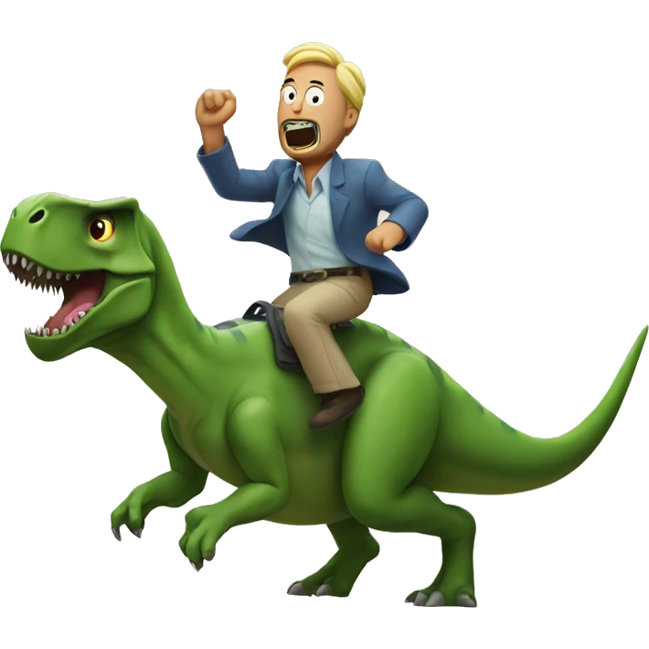 Dinosaurs Running from Pickle Rick emoji