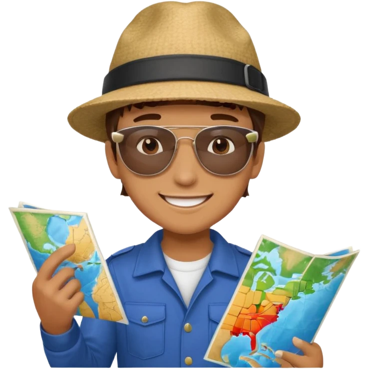 boy tour guide in USA,  emoji