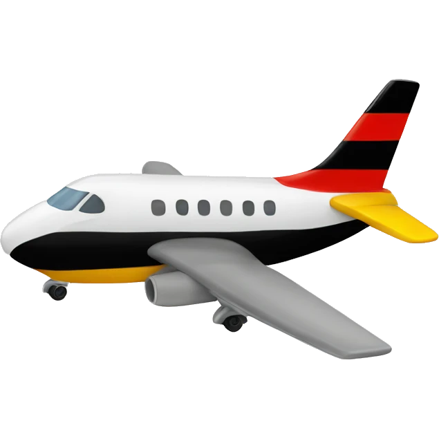 A plane in the colors of the German flag emoji