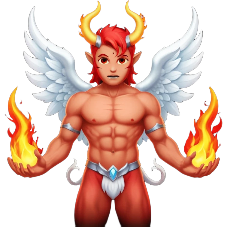 Biblically accurate Angel seraphim make a devil emoji