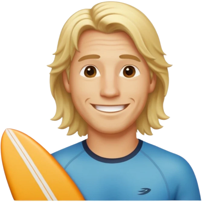 Blonde dude with long sufer hair emoji