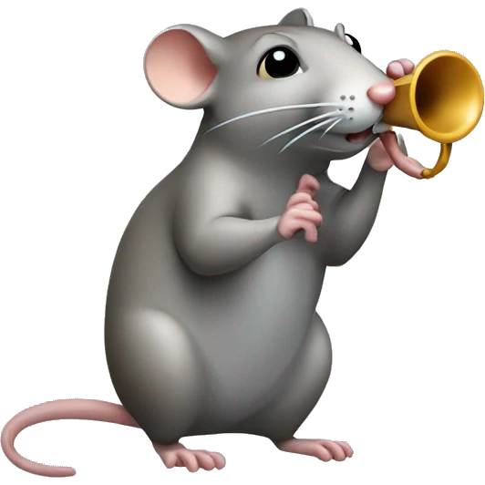 rat playing whistle emoji