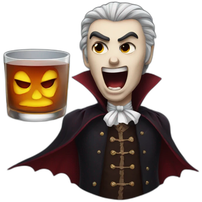 Vampire and whiskey emoji
