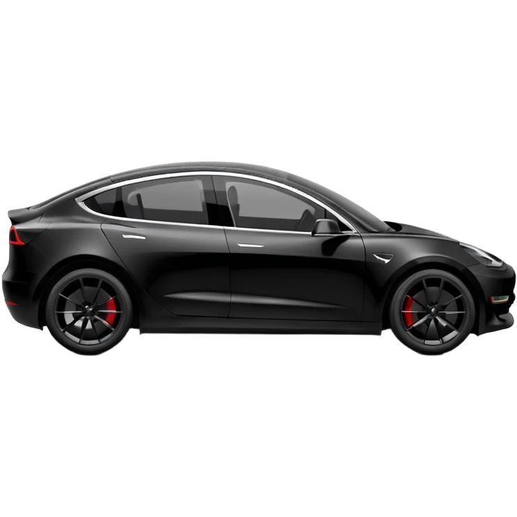 tesla model 3 performance black com puxadores pretos e jantes de 20 polegadas emoji