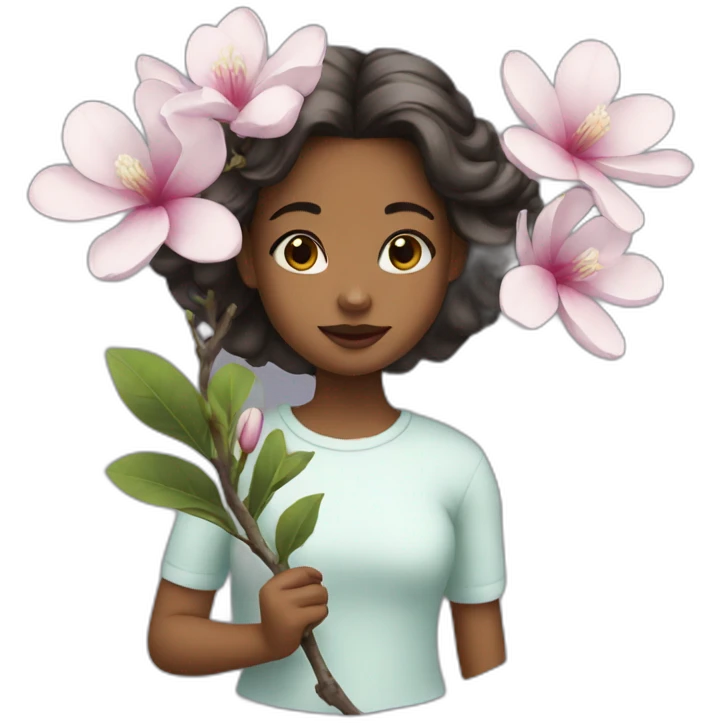 girl with magnolia emoji