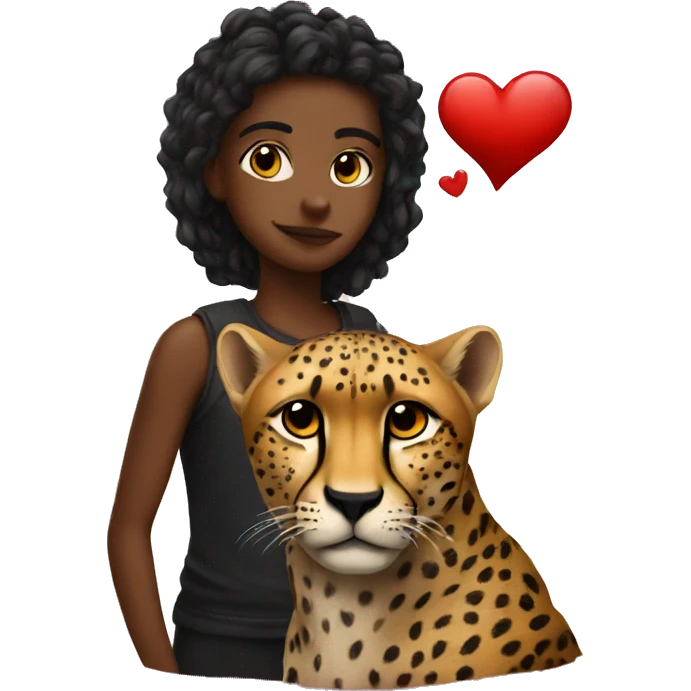 dark read heart and cheetah emoji
