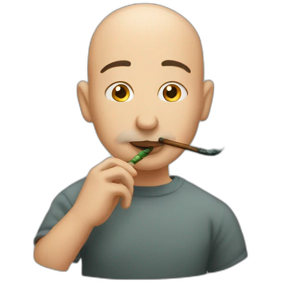 bald guy smokes a hookah  emoji