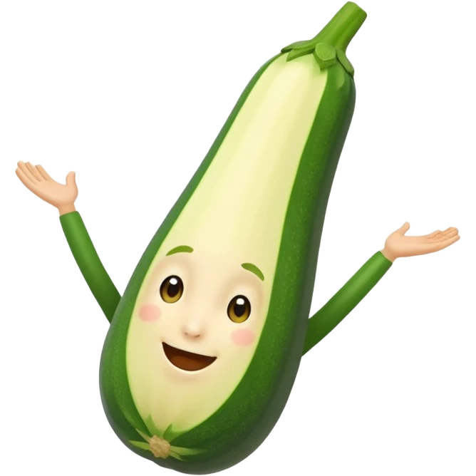 zucchini with a face doing a cartwheel emoji