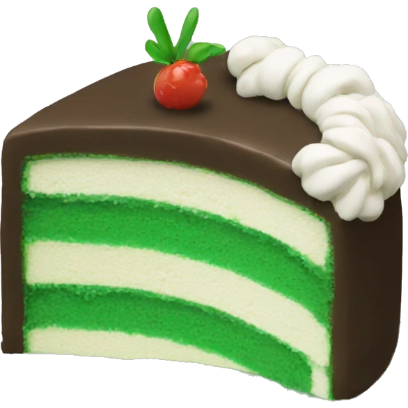 green cake no toppings white filling emoji