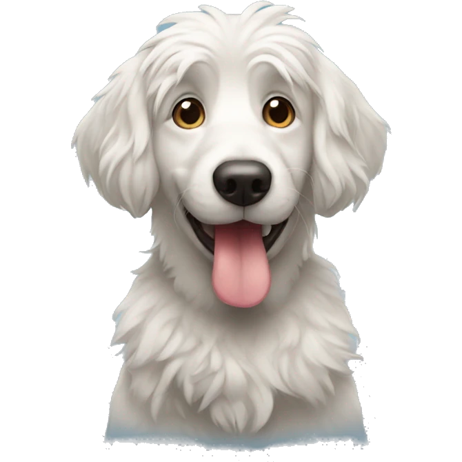 einstein dog with tongue sticking out emoji