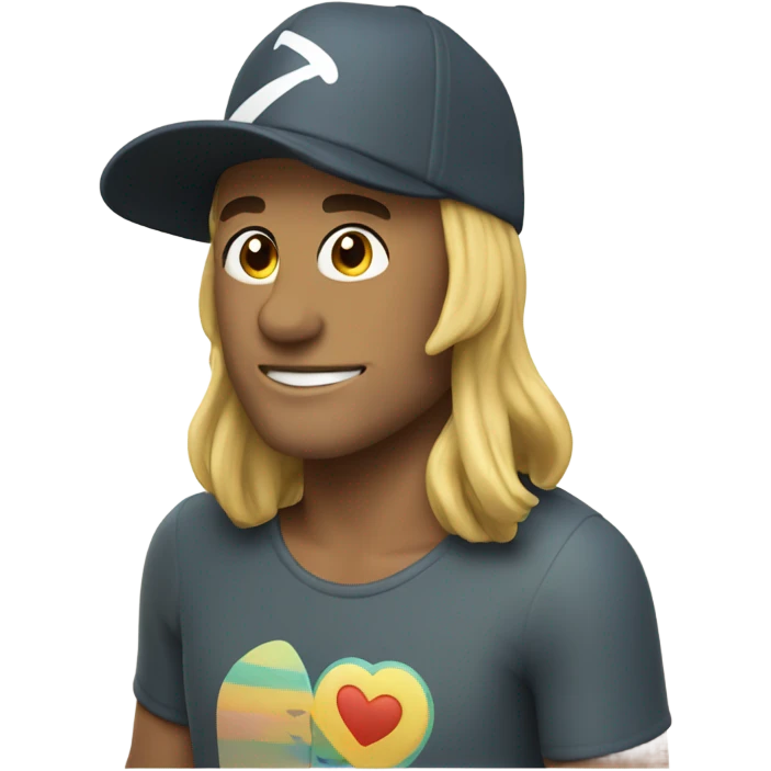 Surfer dude with love this life hat emoji
