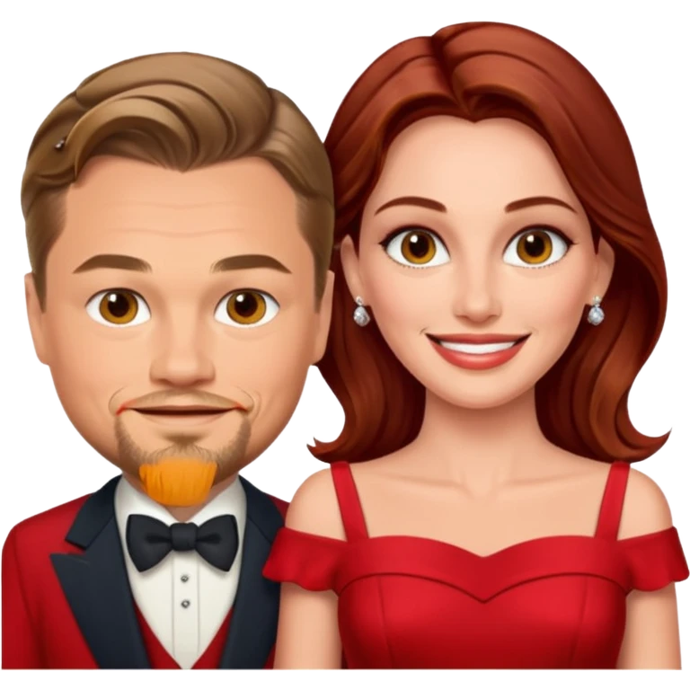leonardo di caprio and Julia Roberts in a red dress emoji