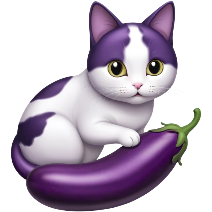 Кот сосет баклажан emoji