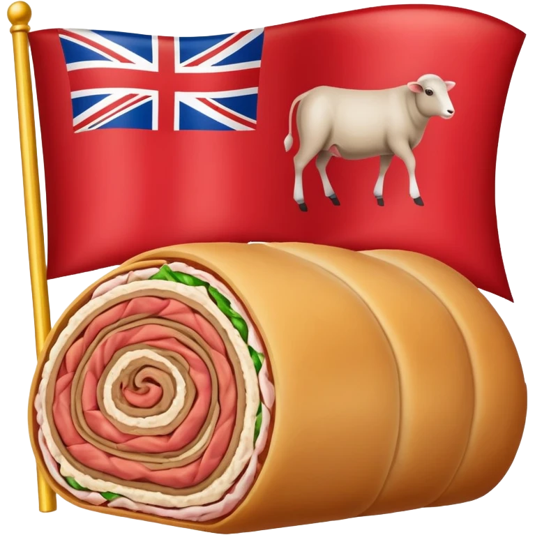 country  flag with mutton roll in the middle emoji