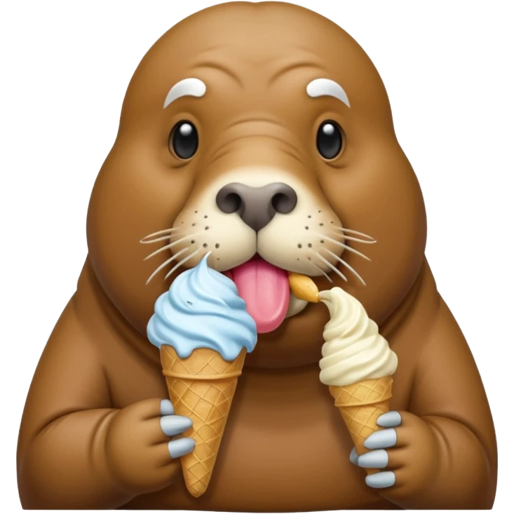 Tricheco dolce che mangia gelato  emoji