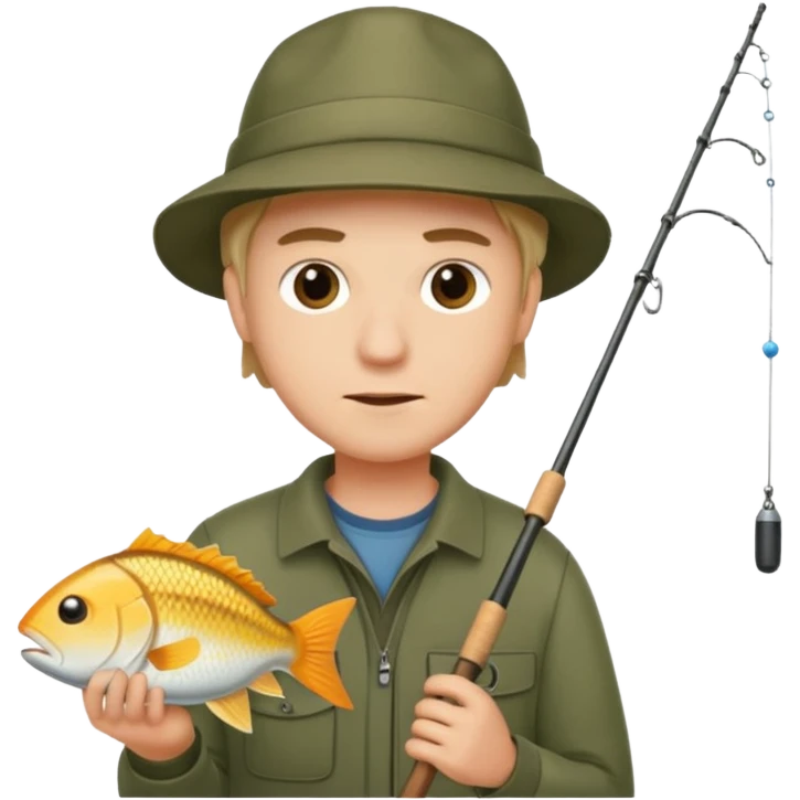 a man holding a fishing rod emoji