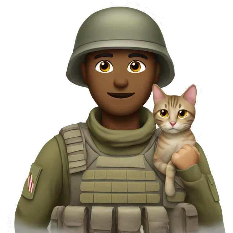 Soldier with a cat  emoji
