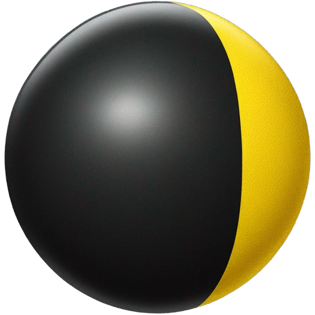 black ball with two small yellow dots emoji