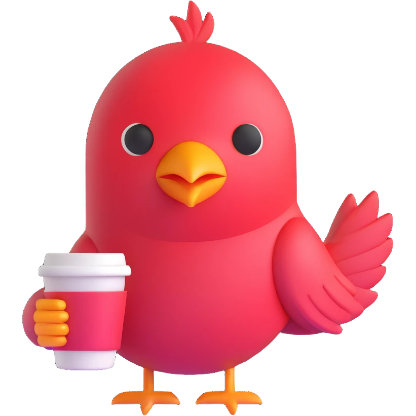 early bird with coffee emoji