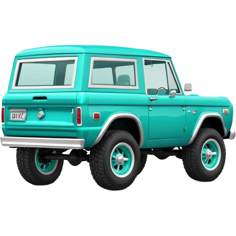 turquoise green classic ford bronco with slot alminum wheels emoji
