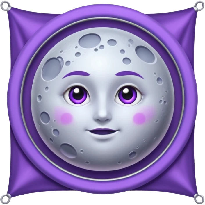 Moon Banner — silver cloth + violet trim emoji