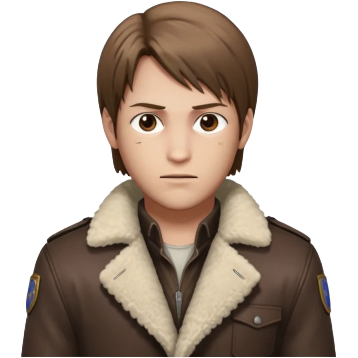 Leon Kennedy from resident evil 4 remake in sheepskin coat emoji