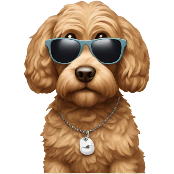 Cockapoo with sunglasses emoji
