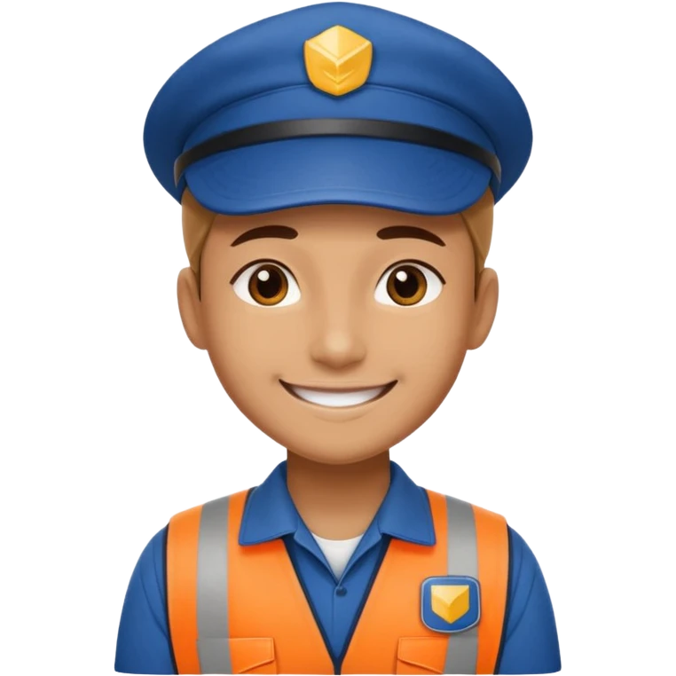 create a realistic emoji of a logistic worker resting on a parking spot emoji
