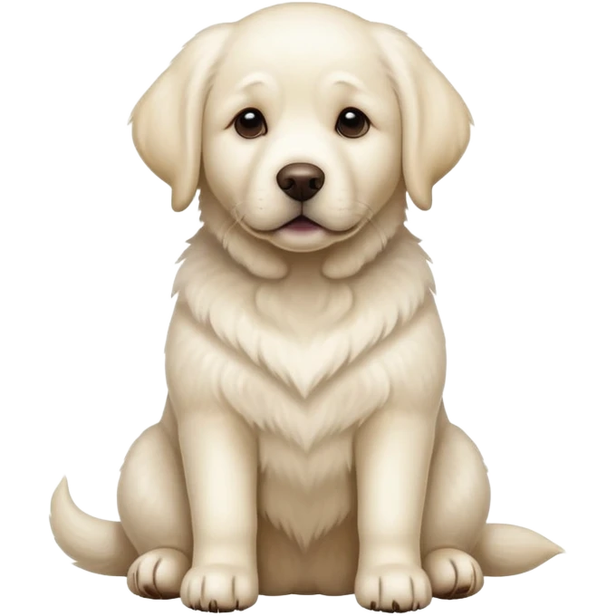 White Labrador adult dog sitting emoji