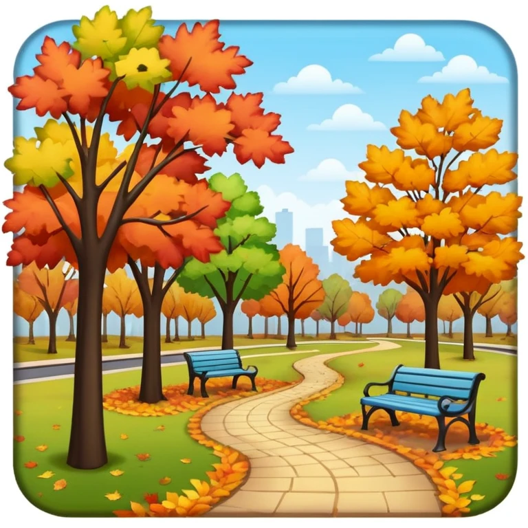 park in autumn emoji