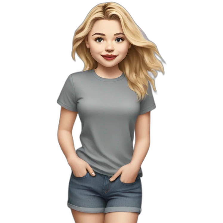 chloë grace moretz cartoon wearing tee emoji