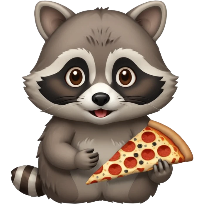 A raccoon eating junk food  emoji