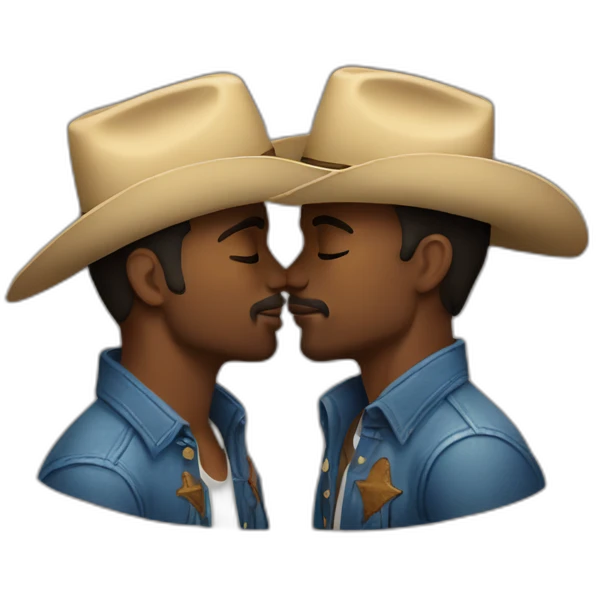 gay cowboys kissing emoji