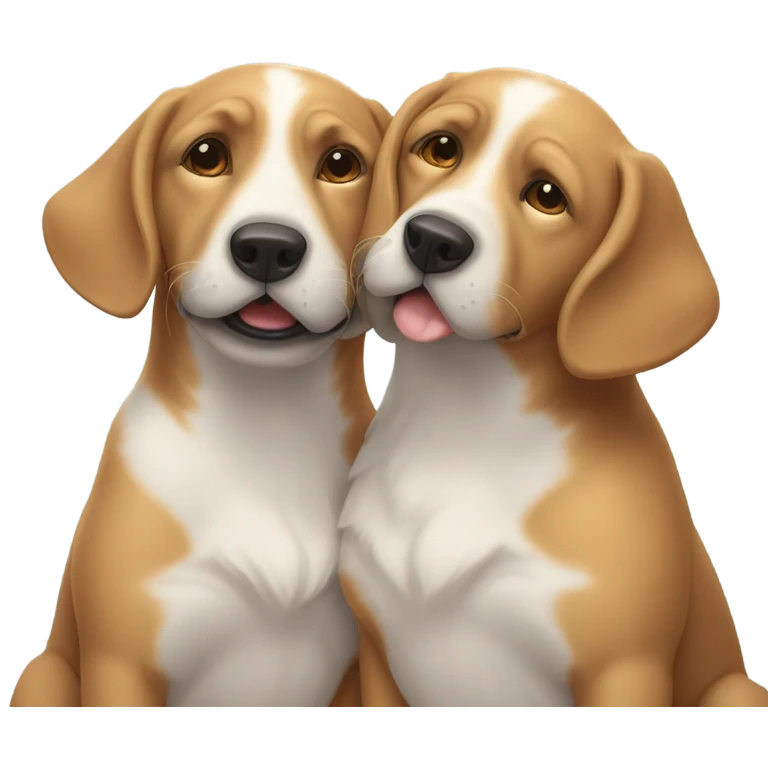 Two dogs kissing  emoji