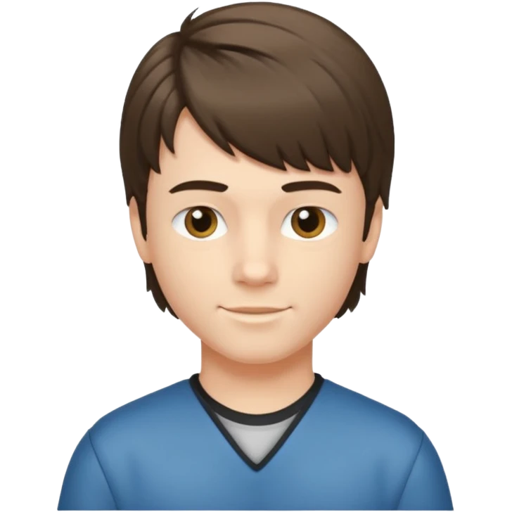 Boy with mullet hair cut  emoji