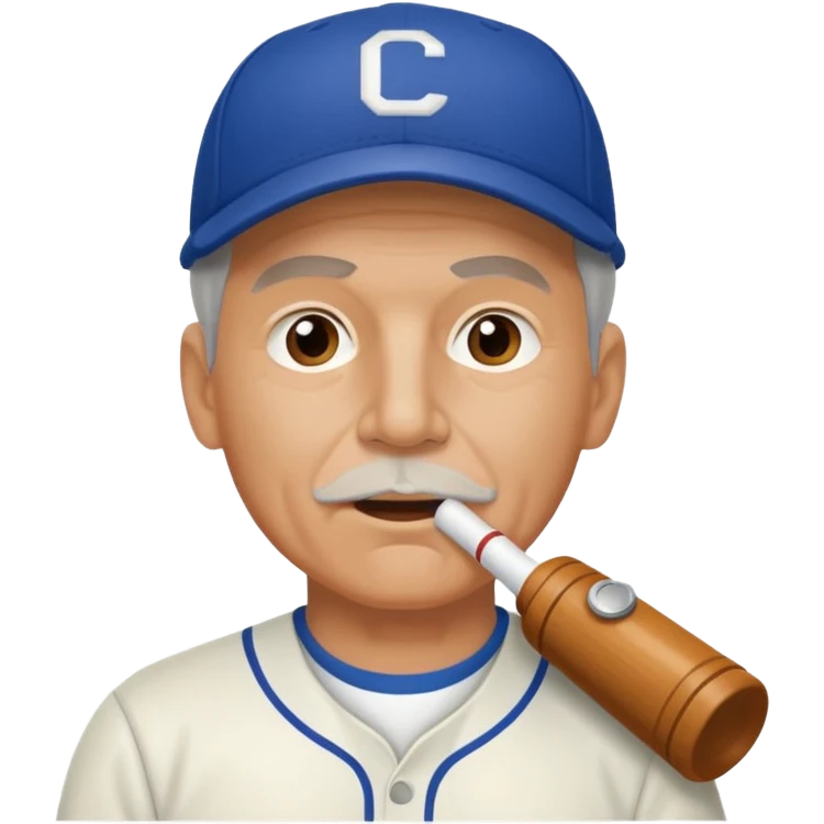 Older Baseball Coach with sports whistle emoji