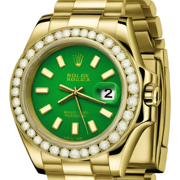 Rolex gold green watch emoji
